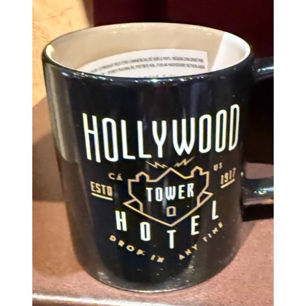 NEW 2026 Disney Parks Hollywood Tower Of Terror Hotel Mug Coffee Cup HTH Black